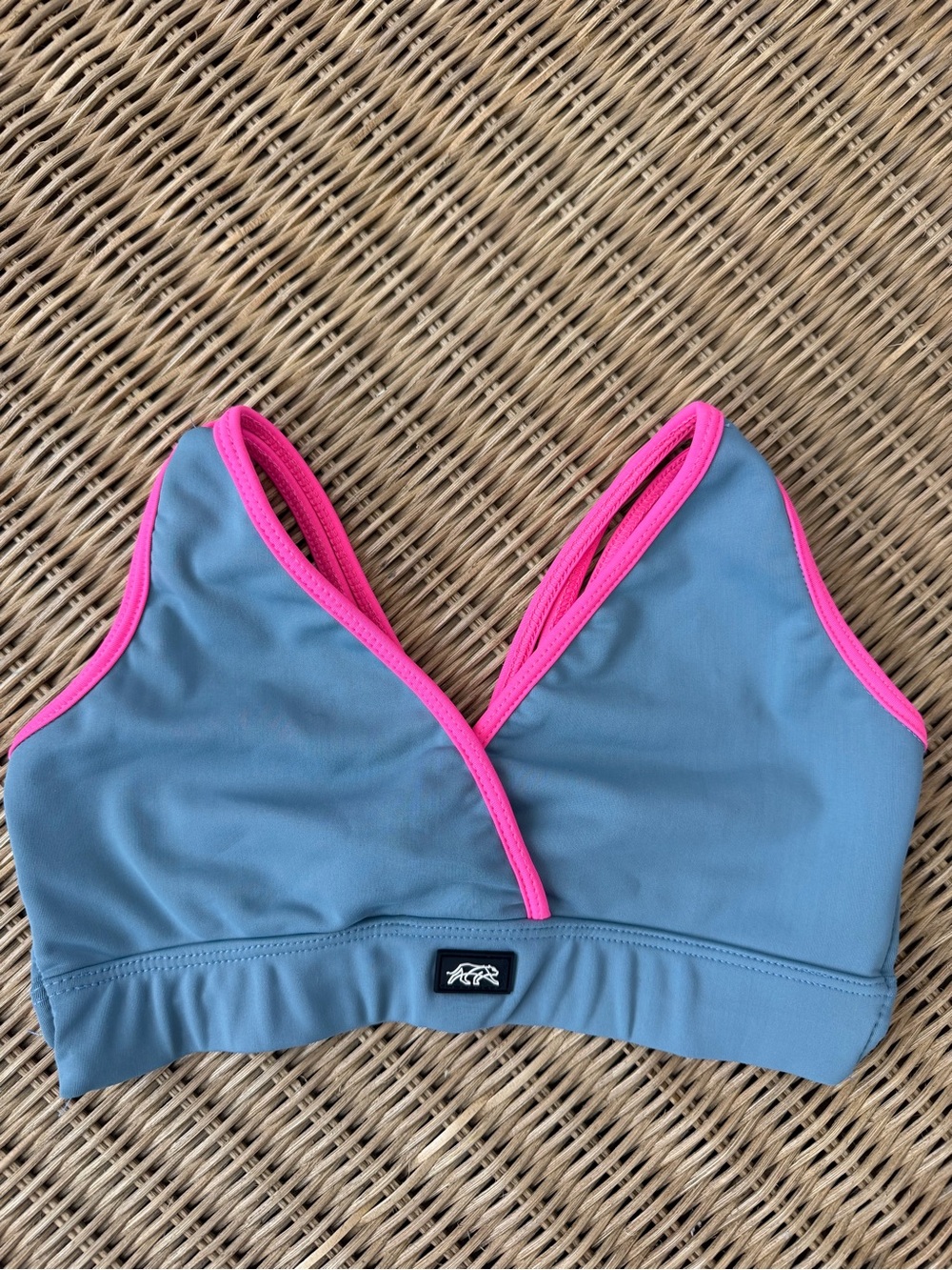 TIGER FRIDAY Blue Gray Pink Strappy Bralette AXS